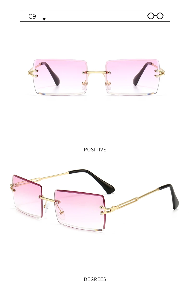 Sunglow Rimless Sunglasses Women 2021,Fashion Designer Square Sun Glasses,Summer Decorative Frameless Eyeglasses,Accessories oversized sunglasses