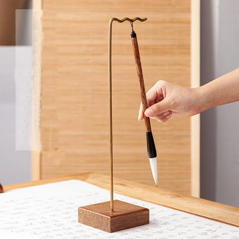 Writing Brush Holder Pen Hanging Brass Metal Simplicity Modern