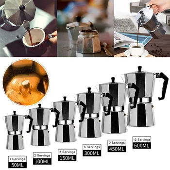 

Aluminum Mocha Coffee Pot Rapid Stovetop Coffee Brewer Cafeteira Percolator Pot 1cup/3cup/6cup/9cup/12cup Stovetop Coffee Maker
