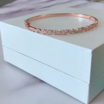 

Romantic Crescent Open Bangle & Bracelet for women Wedding Gifts 100% 925 Sterling Silver Jewelry