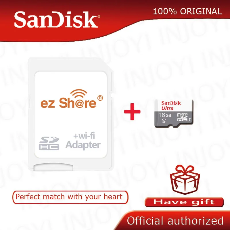 100% Оригинальный ezshare Беспроводной Wi Fi адаптер + Sandisk Ultra 16 ГБ 32 8 класс 10 micro sd