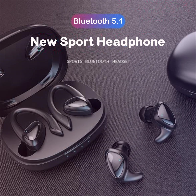 Новые обновленные наушники Bluetooth Беспроводные спортивные с микрофоном TWS EarHook для
