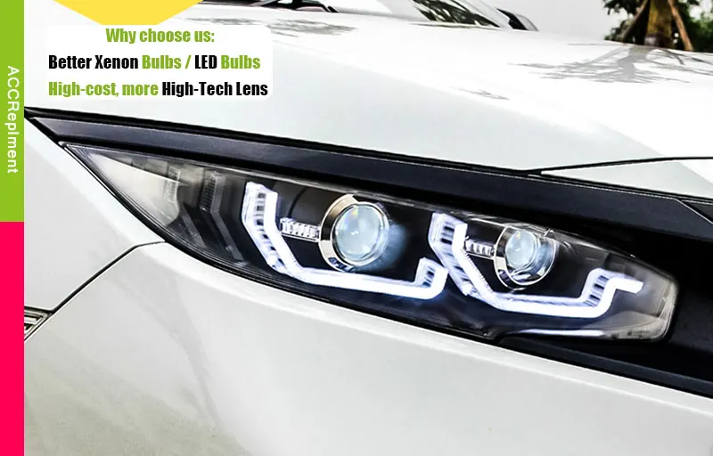 Автомобильный стильный светодиодный головной фонарь для Honda Civic фары- для Civic светодиодный drl H7 hid Q5 Биксеноновые линзы ближнего света