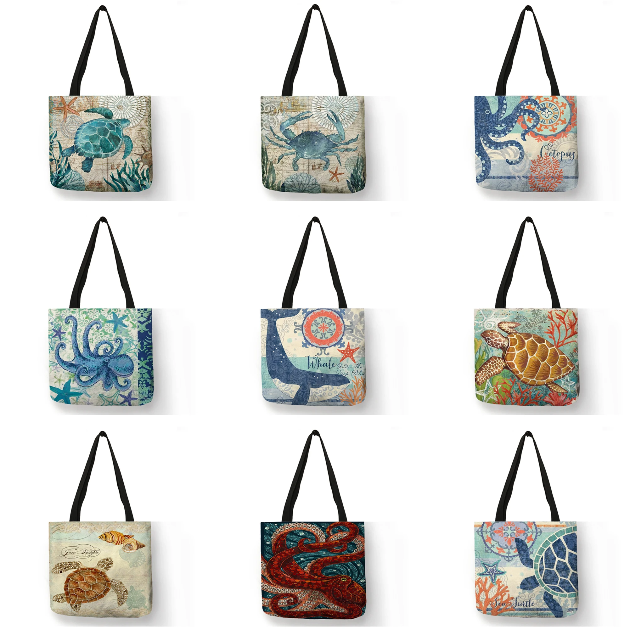 Sansibar Tote turquoise themed print casual look Bags Totes 