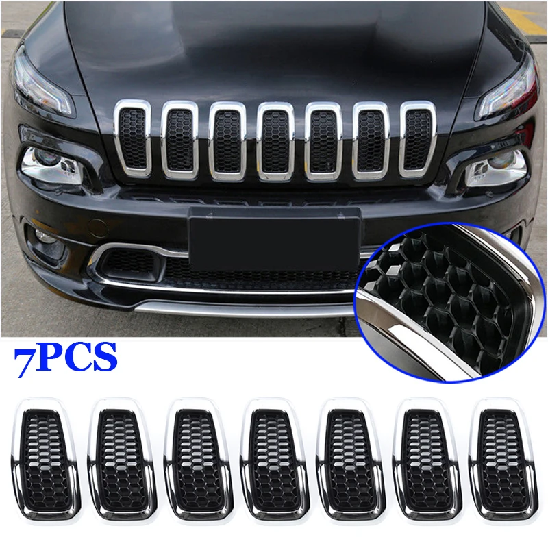 

Black Grille trim Inserts Chrome Gloss Plastic Replacement Grill Cover