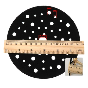 

150mm 53 Holes Soft Interface Flocking Pad Sponge Grinding Buffering Orbital Sander Disc Attachment Abrasive Tools