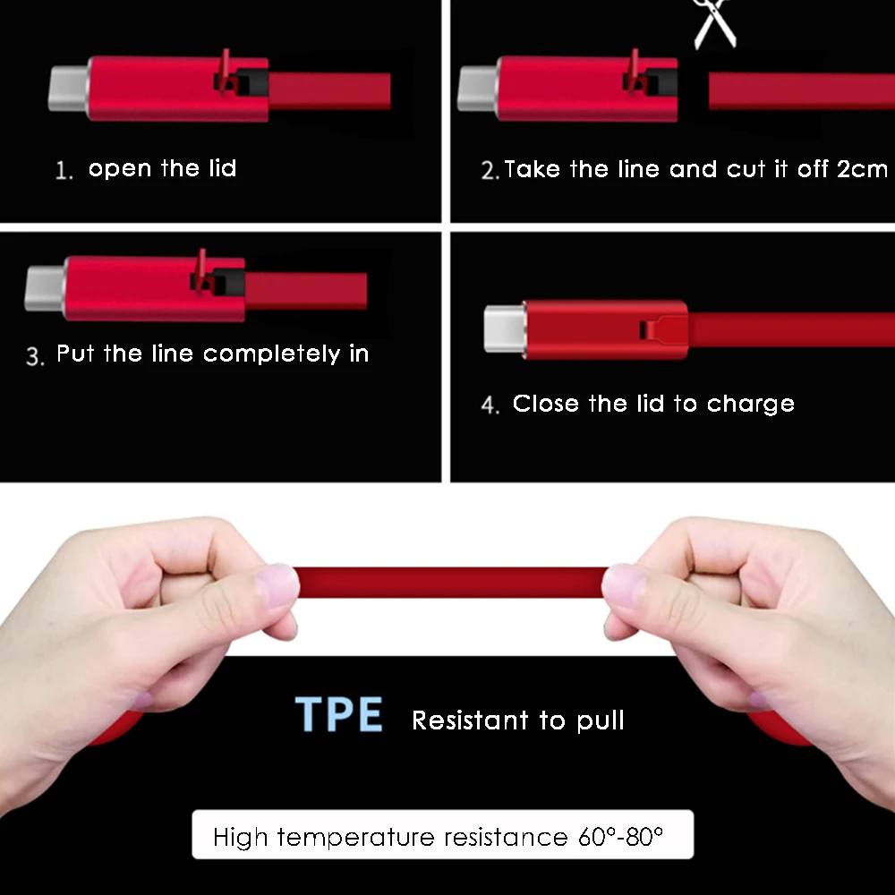 4A быстрое зарядное устройство кабель 1,5 м Repairable USB линия передачи данных ремонт рециркуляция переработанные зарядный адаптер Шнур для IOS type C Android