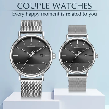 

NAVIFORCE Top Brand Luxury Men Quartz Watches Women Steel Waterproof Casual Date Couple Clock Male Wrist Watch Relogio Masculino