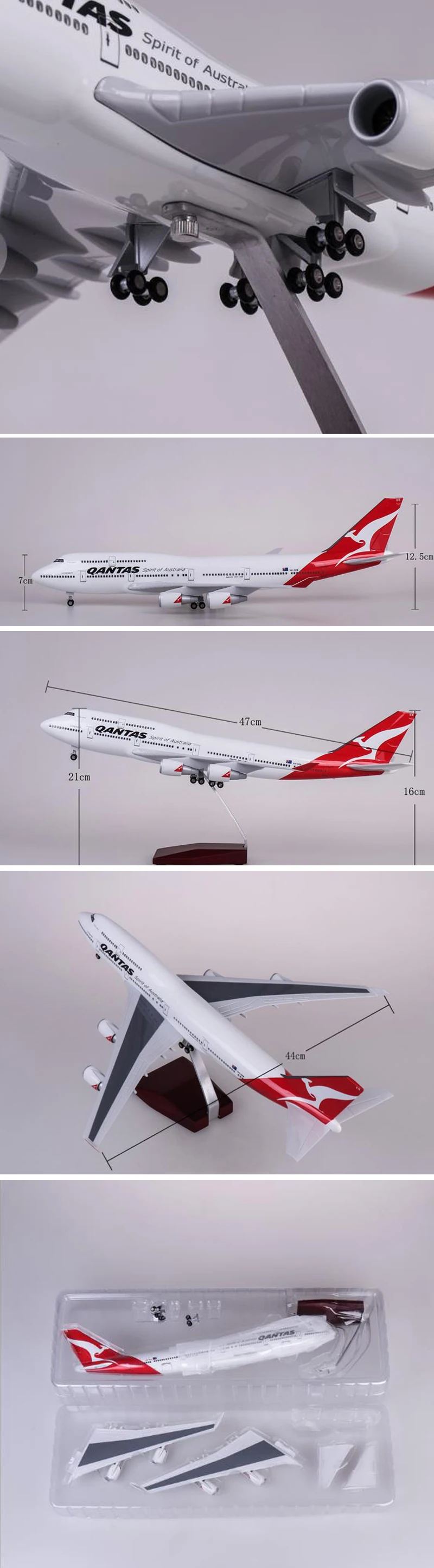47 см модель самолета 1/150 масштаб QANTAS Airlines B747 модель самолета Dreamliner самолет с светильник на колесах из смолы коллекция Airbus
