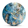 Onyx Crystals Structure Printed Wall Clock Marble Texture Artwork Quiet Movement Wall Watch Metaphysical Healing Wall Art Clock 1
