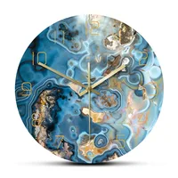 Onyx Crystals Structure Printed Wall Clock Marble Texture Artwork Quiet Movement Wall Watch Metaphysical Healing Wall Art Clock 1