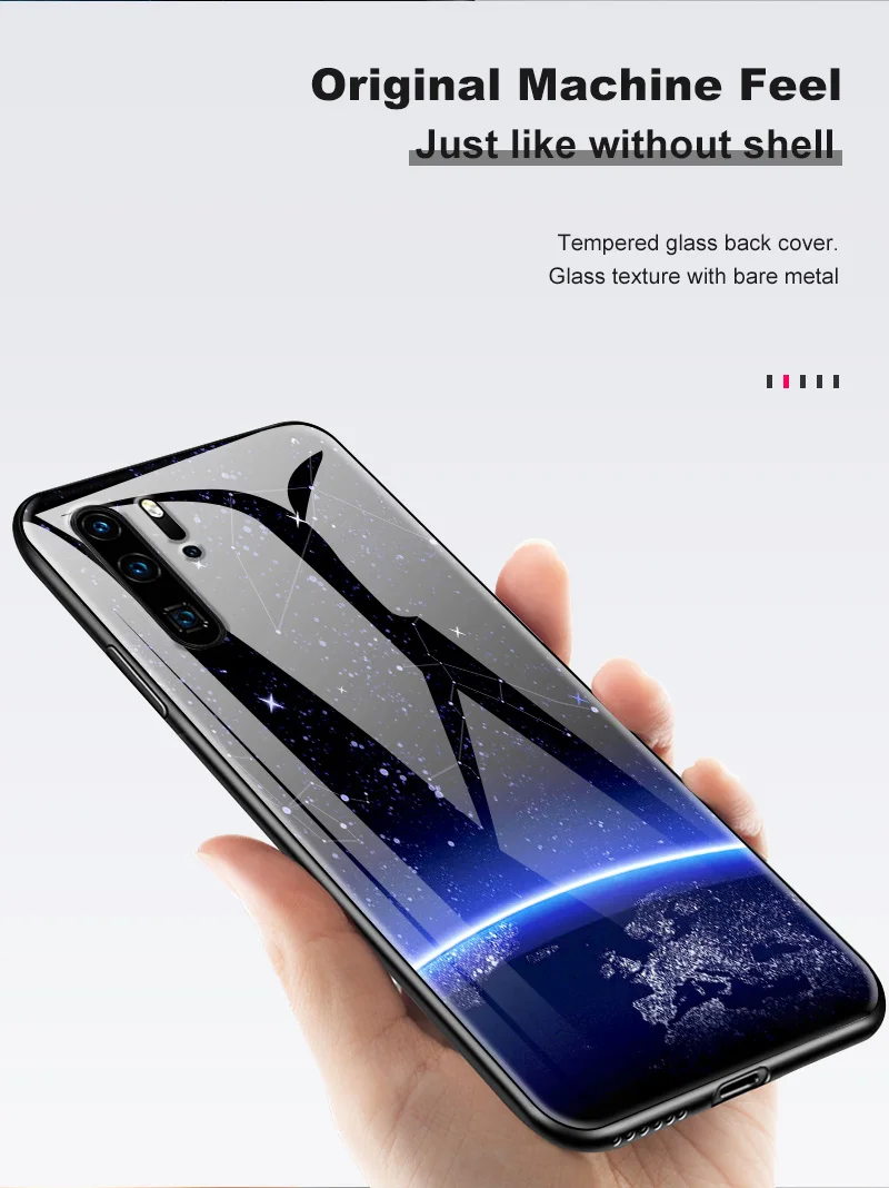 Для huawei P20 P30 Lite Plus Honor 6X чехол из закаленного стекла Nova3i P Smart Pro Y6 Y7 Prime Y9 Pro окрашенная темная сумка