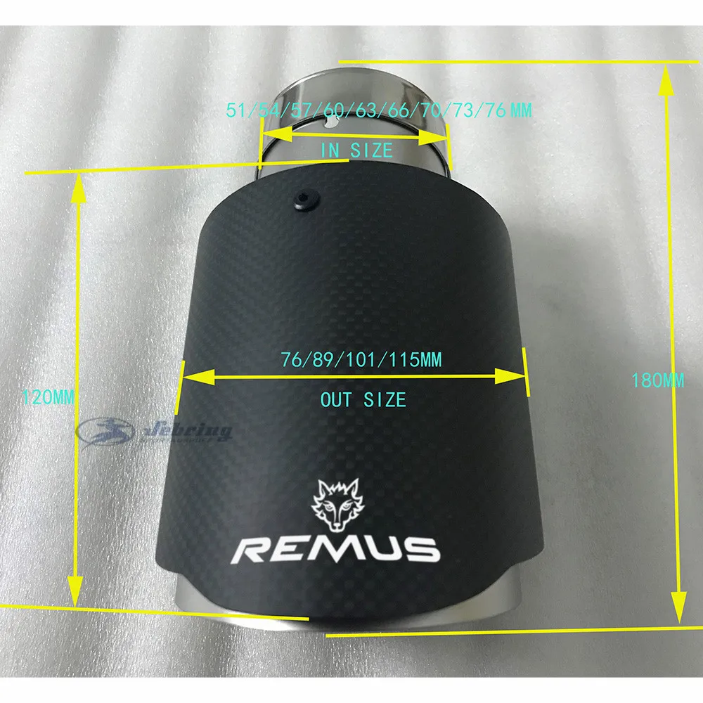 1pcs fibre for RUMES Stainless steel Universal Automobile exhaust pipe Muffler Car accessories modification passat performance