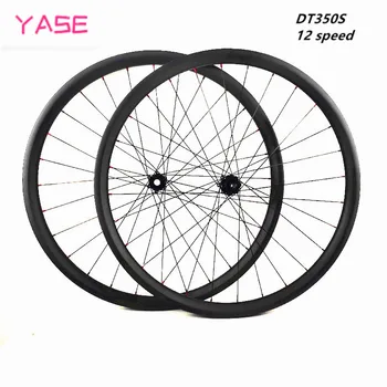 

YASE NEW 12 speed 27.5 Inch mtb carbon wheelset 30x28mm Tubeless XC Race Hookless MTB Wheels boost hubs DT350S carbon disc wheel