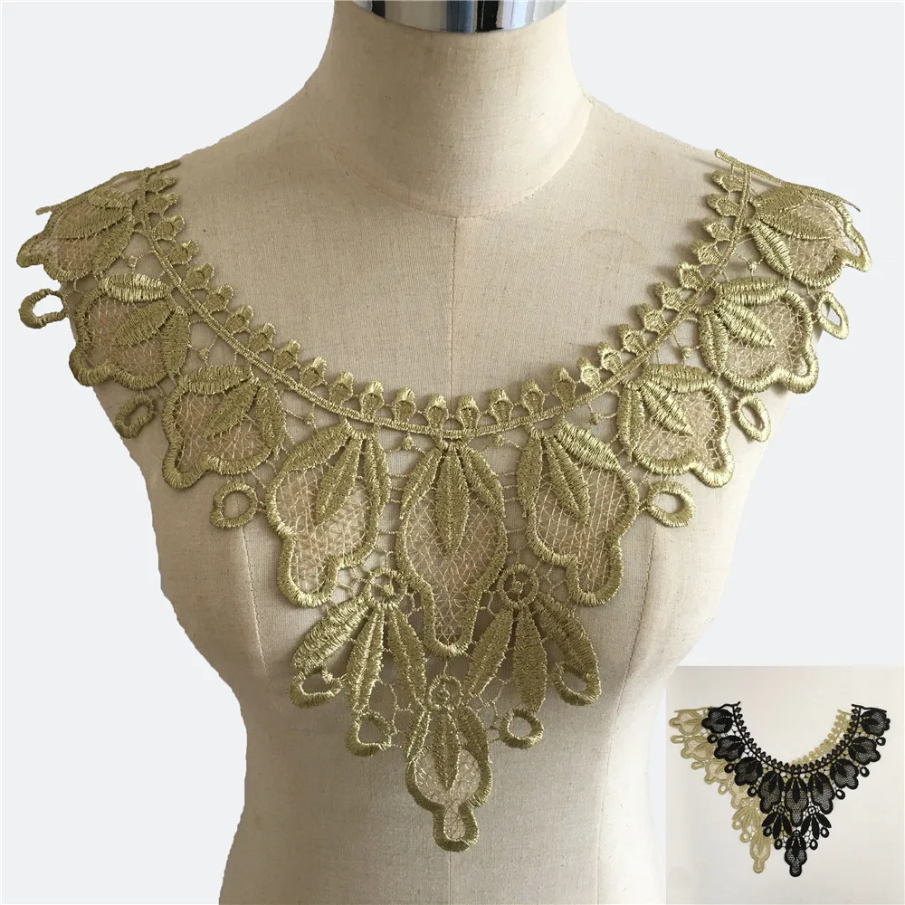 Вышитая кружевная ткань для платьев кружевной воротник поделки материалы