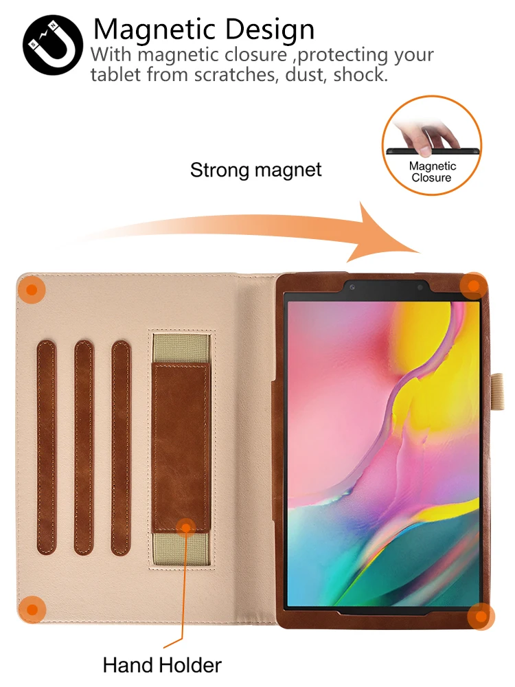 Роскошный чехол из искусственной кожи чехол для samsung Galaxy Tab A 8,0 SM-T295 T290 T297 чехол для планшета с держателем на руку Магнитный чехол