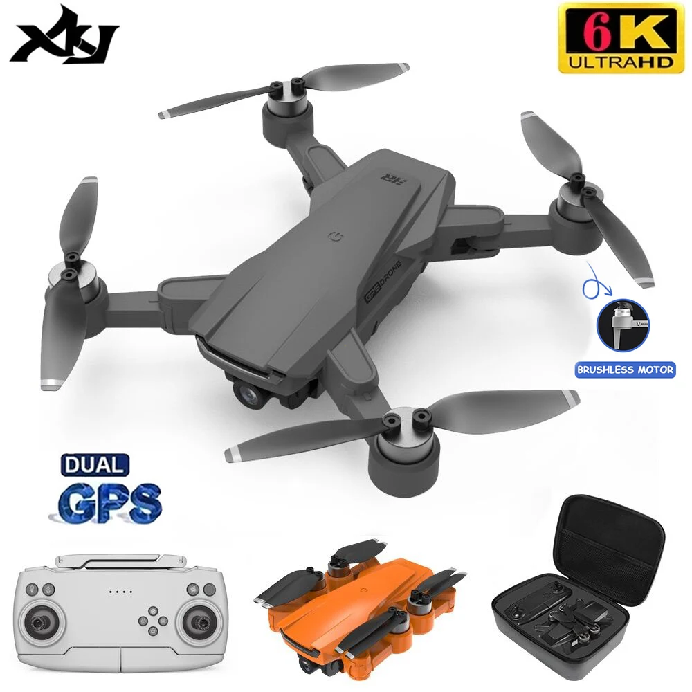 XKJ ICamera3 GPS Drone 6K HD Dual Camera Professional Aerial Photography WIFI FPV Foldable Quadcopter Brushless RC Dron Toy
