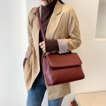 

Bags for Women 2020 High Quality PU Large Capacity Messenger Bag Fashion Simple Solid Color Shoulder Crossbody Bags