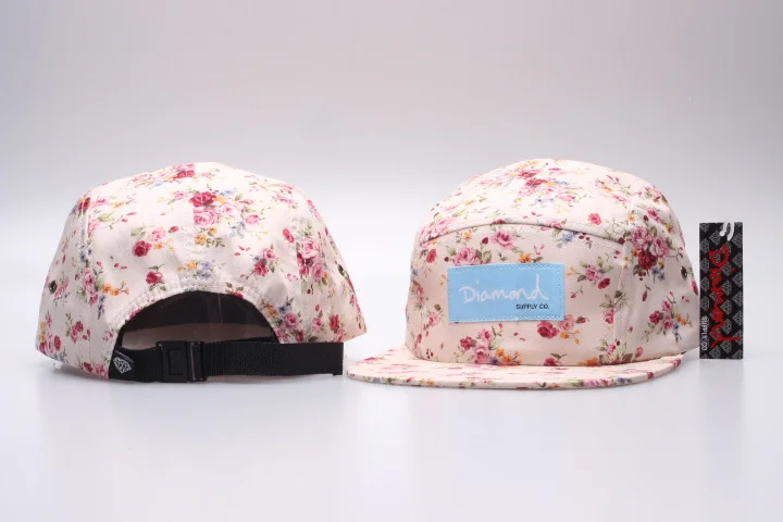 

Floral 5 panel hats classic strapback bone Hot Wholesale New Arrival Summer Spring outdoor casual Embroidery Fitted Flat Hats