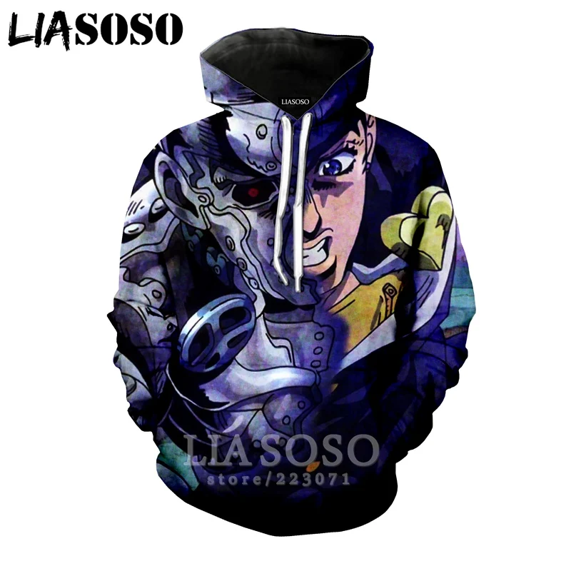 10 LIASOSO для мужчин и женщин Джонатан Joestar Толстовка 3D принт аниме JoJo причудливая приключенческая Толстовка Повседневный Топ пуловер с круглым вырезом A317-18 - Цвет: 10