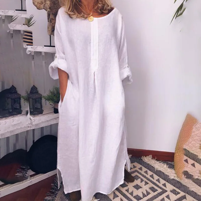 oversized maxi dress with pockets