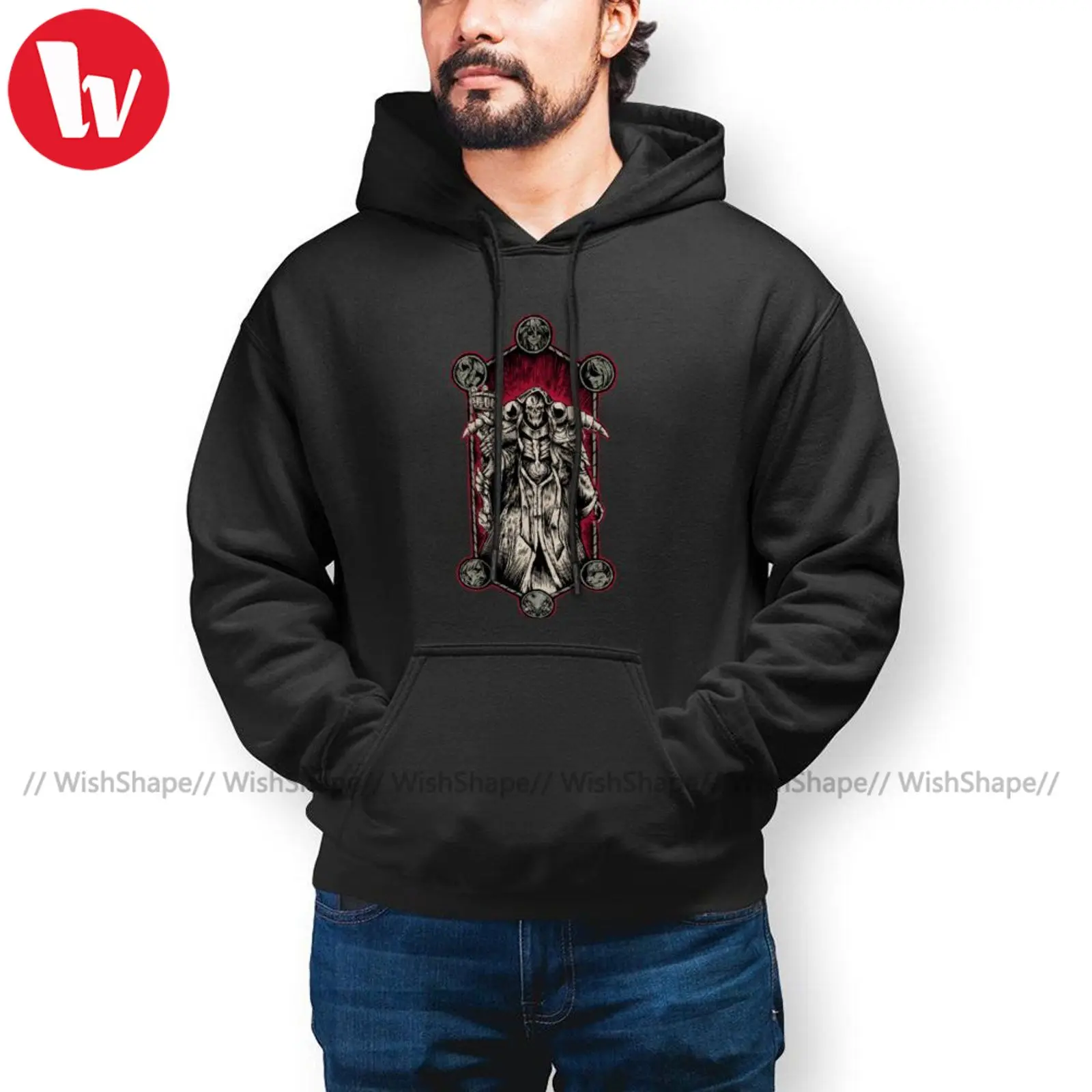 

Cool Overlord Ainz Hoodies Throne Of Kings Hoodie Winter Cotton Hoodies Outdoor Long Sleeve Pullover Hoodie Big Size