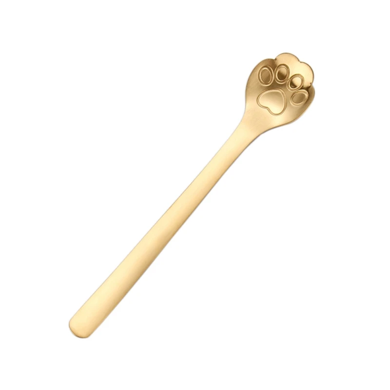 Stainless Steel Cat Claw Dog Claw Shape Coffee Spoon 304 Stainless Steel Tea Spoon Dessert Spoon Long Handle Tableware - Цвет: A2