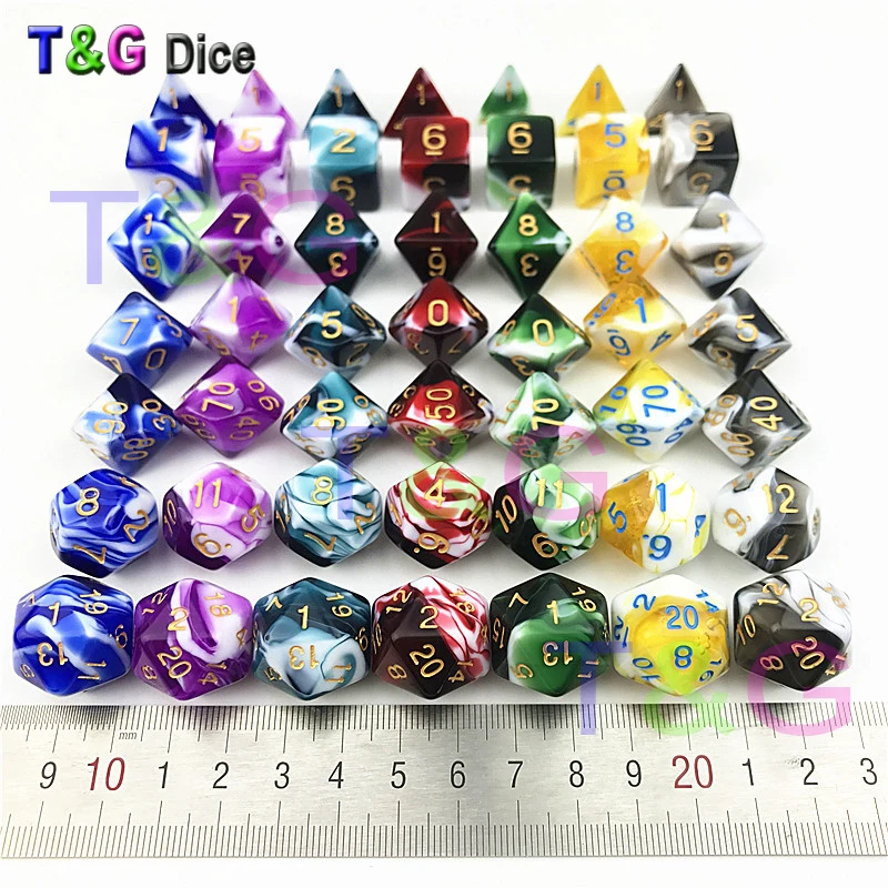Transparent Yellow & White Color Dice D4 D20 For dnd RPG Playing Game toy|colored dice|dice colorwhite dice |