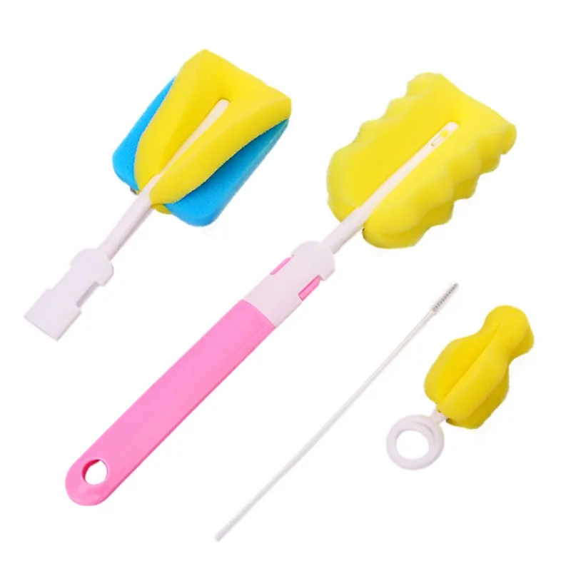4PCS Hilittlekids 7 шт./компл. губка Чистящие Инструменты Набор щеточек щетка для сосков для кормления Бутылка Чашка - Цвет: 4PCS