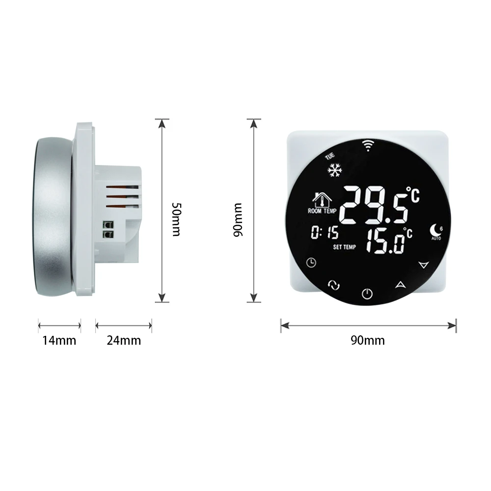 Wifi thermostat programmable digital GoogleLCD touch screen water and electricity to warm the temperature mobile phone remote