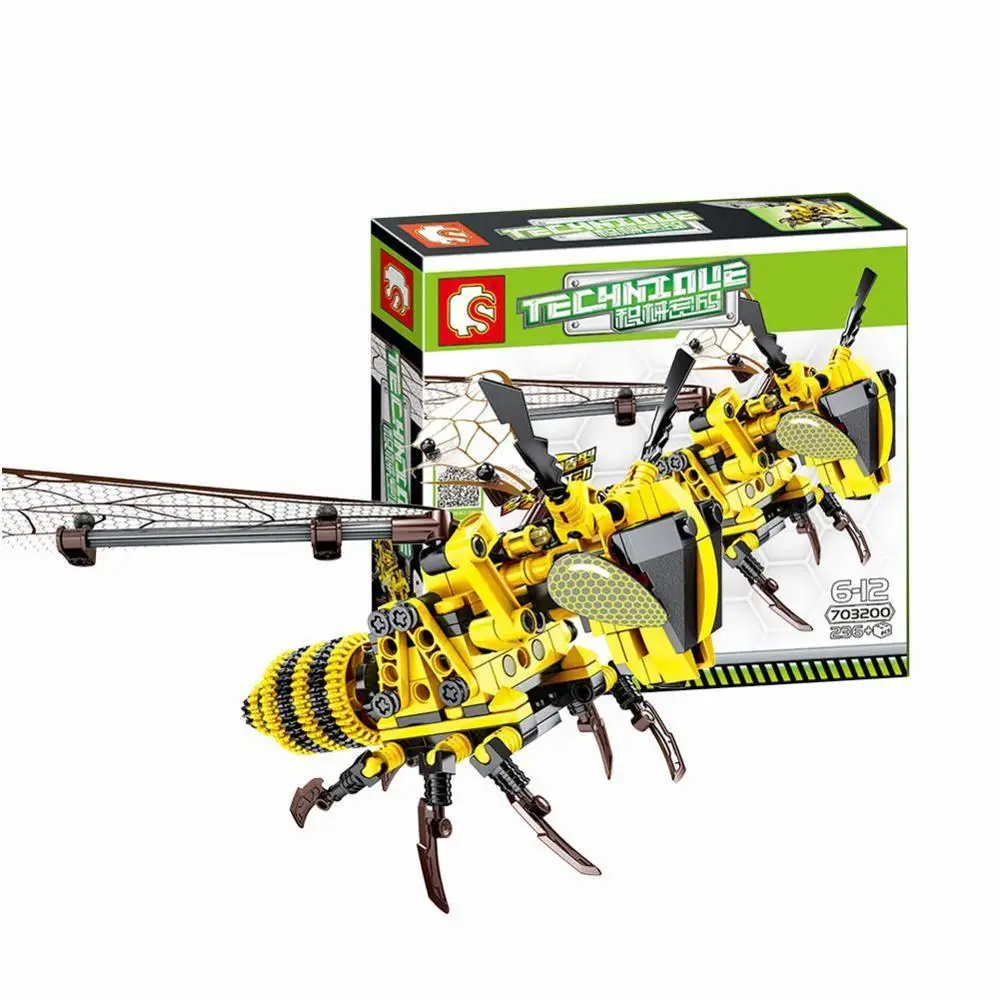 

330 Pcs Simulated Insect BEE DIY Red Dragonfly Building Blocks Compatible Creator Bricks Kids Toys for Children