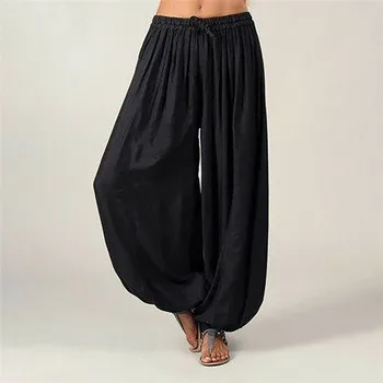 

Men And Women Harem Pants 2020 Summer Spring Loose Cotton Baggy Afghani Genie Pants Casual Solid Color Indian Aladdin Trousers