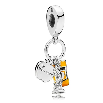

New York Highlights Dangle Charm 100% Real 925 Sterling Silver Charm Beads Fit Original Bracelet Diy Jewelry 2018 Summer
