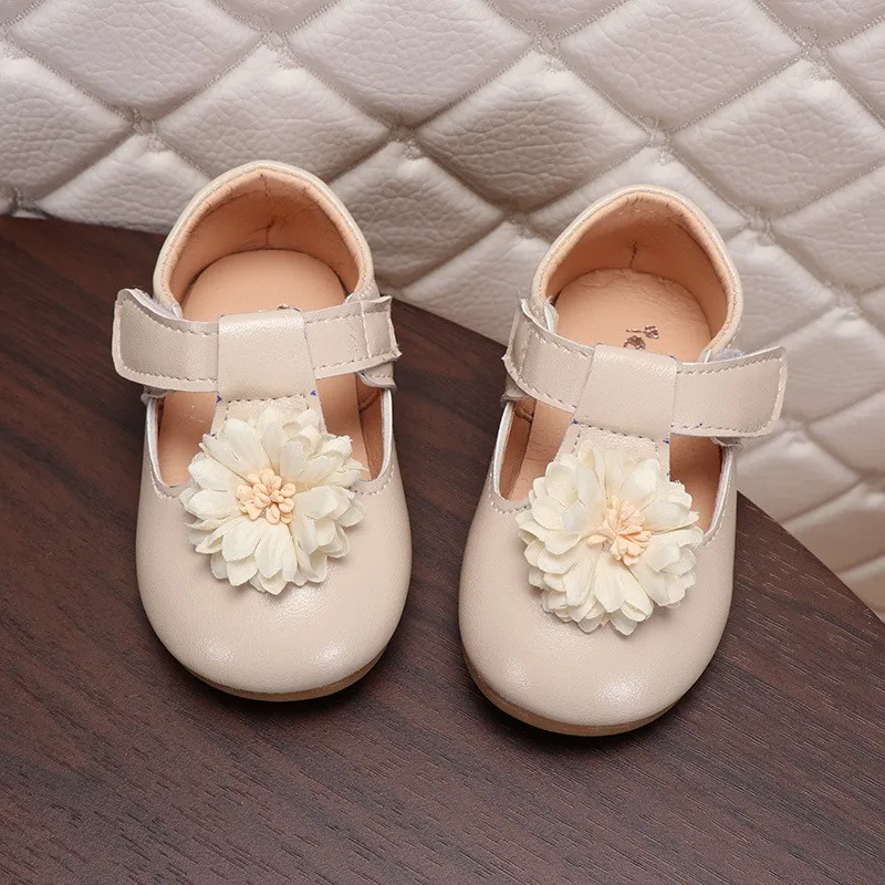 Обувь для маленьких девочек; летние сандалии; повседневная обувь принцессы с цветочным принтом для девочек; нескользящая Мягкая подошва; кожаная обувь с бантом - Цвет: w