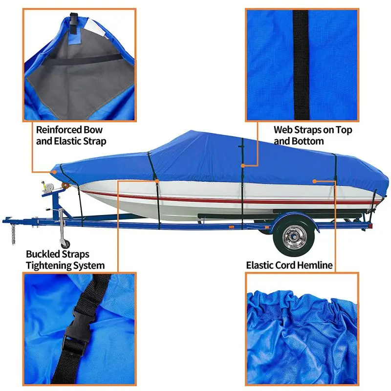 11-22ft Trailerable 210D покрытие для лодки водонепроницаемый серый рыбий лыжный v-корпус Солнцезащитный УФ-протектор для катера швартовки