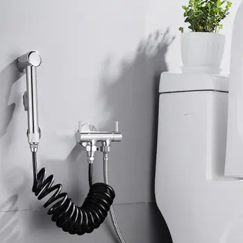 

Black PU Hose Household Bathroom Toilet Handheld Bidet Sprayer Spring Tube Water Tap Hose Bathroom Accessories