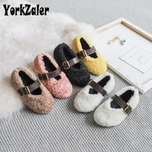 Йоркзалер зимняя детская повседневная обувь для девочек на плоской подошве; теплая Модная детская обувь; сезон весна-осень; обувь для малышей