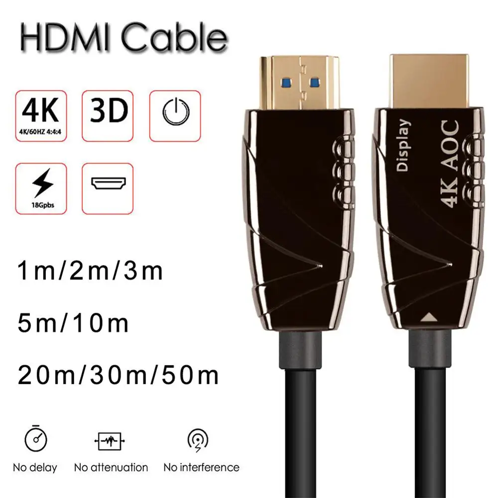 3D 4K Hdmi кабель оптоволоконный Кабель HDMI 2 0 1 50 м для PS4 Apple TV разветвитель