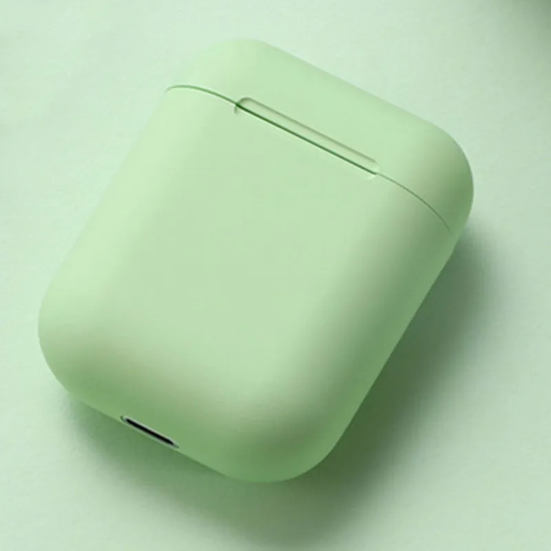 green I12 tws Bluetooth наушники матовые беспроводные наушники Hands free бизнес наушники Спортивная гарнитура android Ios мобильный телефон стручки черный - Цвет: green