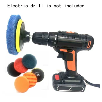 

6pcs Electric Drill Cleaning Brush Set Household Cleaning Sofa Buffing Pads Scouring Pad Power Tools