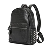 Fashion rivets men backpack Large capacity Crocodile pattern man laptop backpack 15.6 Casual Travel bag pu leather Bagpack black 1