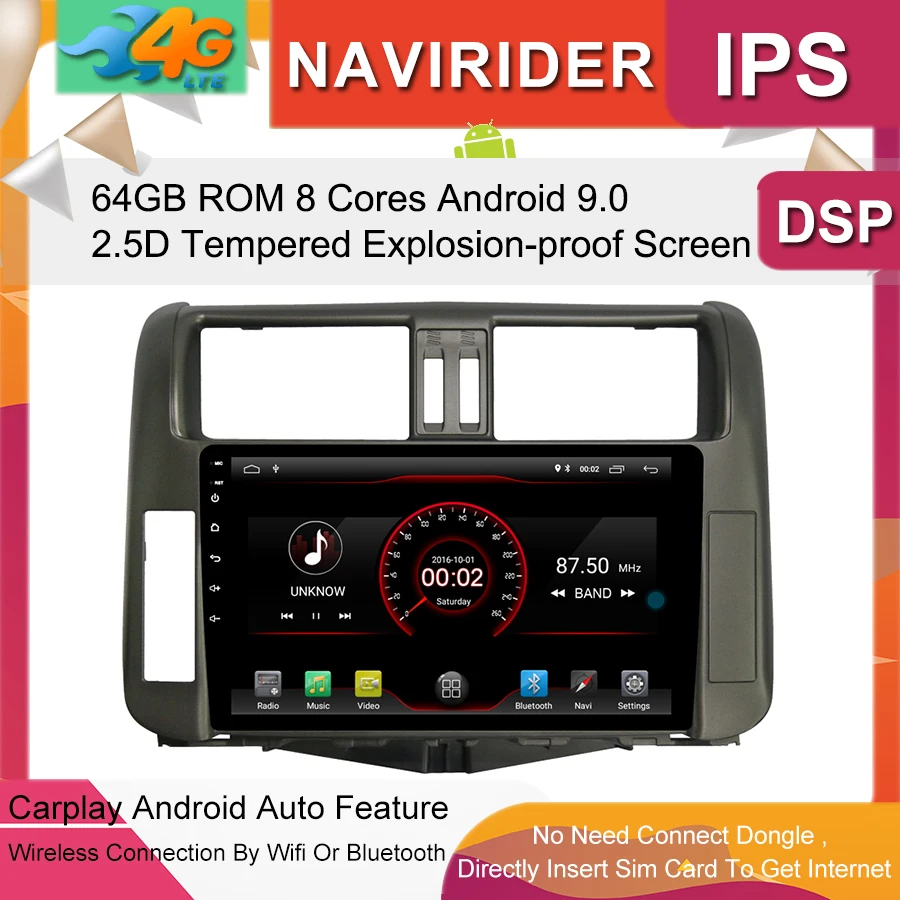 Top Car Multimedia Player 10.1inch IPS Screen Monitor Prado GPS tape recorder Bluetooth Android 9.0 For Toyota LC150 2011 Auto Audio 0 Top Car Multimedia Player 10.1inch IPS Screen Monitor Prado GPS tape recorder Bluetooth Android 9.0 For Toyota LC150 2011 Auto Audio 0