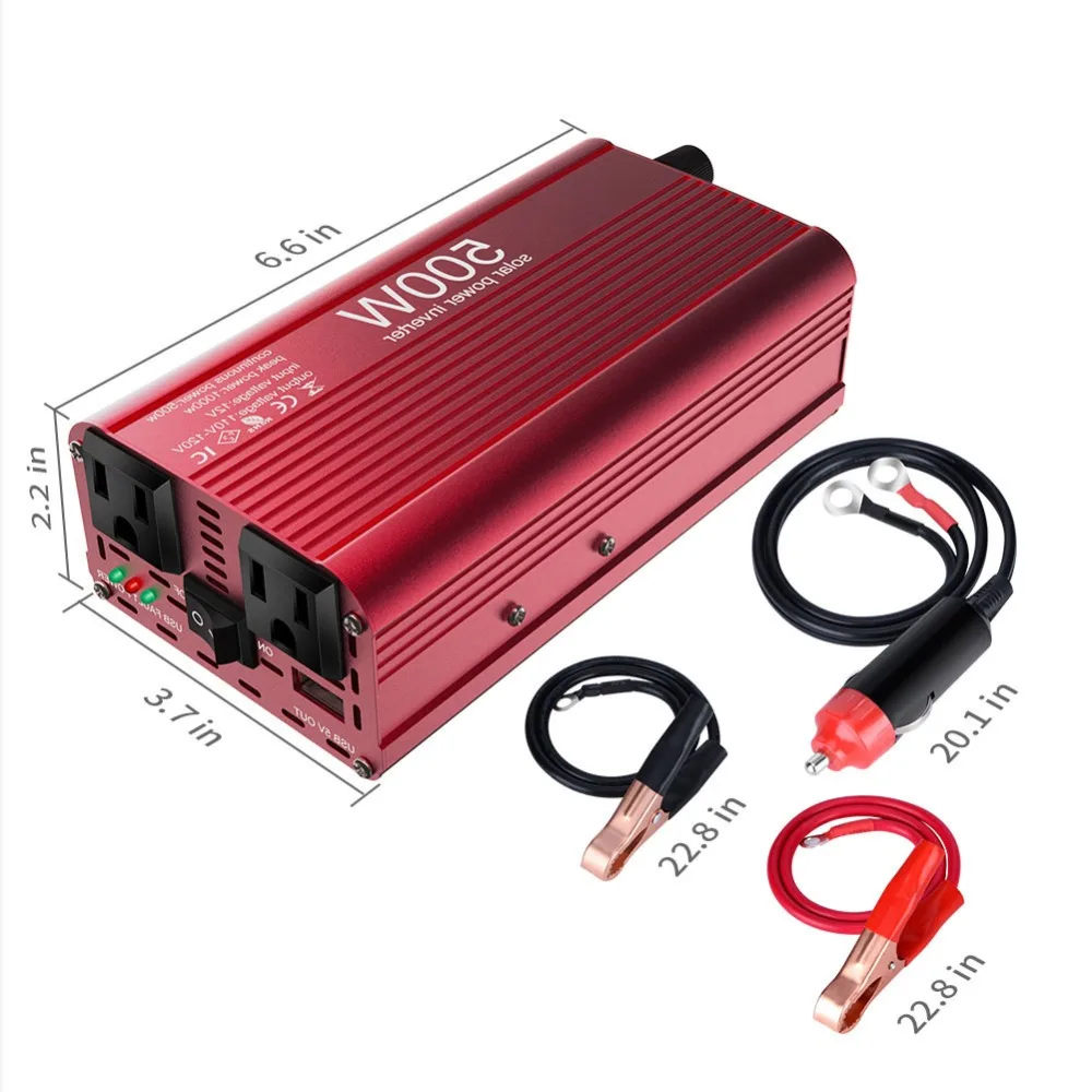 500W Мощность на использование опасных материалов в производстве электрического и электронного оборудования Инвертер/автомобильный преобразователь постоянного тока 12 V-110 V двойной переменного тока зарядки Порты и разъёмы и 2.1A USB Порты и разъёмы s подключение к автомобильному прикуривателю Мощность конвертер