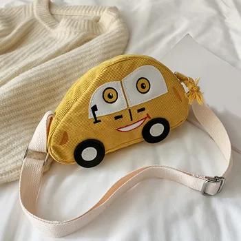 

Kids Corduroy Single-Shoulder Bag Cute Mini Car Shape Messenger Handbag New