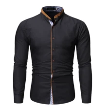 Новая деловая рубашка модная Лоскутная Мужская рубашка большого размера с воротником уличная одежда с длинным рукавом мужская рубашка