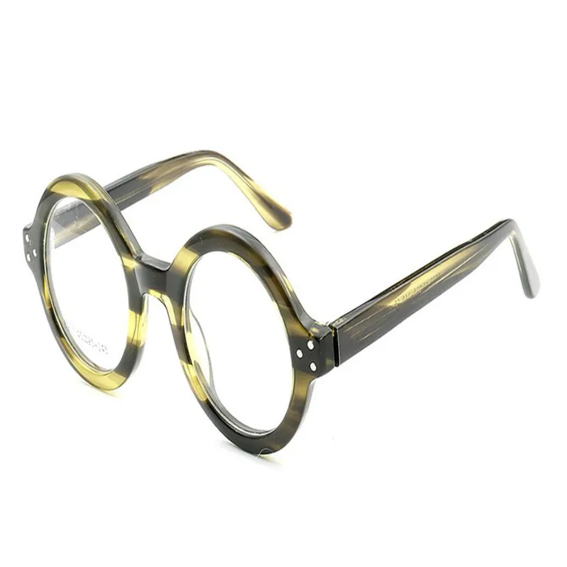 Round Frame Retro Fashion Unisex New Acetate Full Rim Optical Eyeglasses Clear Lens Brand Myopia Eyewear Spectacle Women Men - Цвет оправы: COLOR4