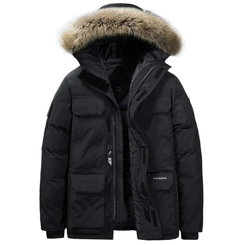 7XL 8XL мужские пуховые куртки, зимние куртки с капюшоном на утином пуху, мужские теплые толстые качественные пуховые пальто, мужское зимнее пальто с меховым воротником