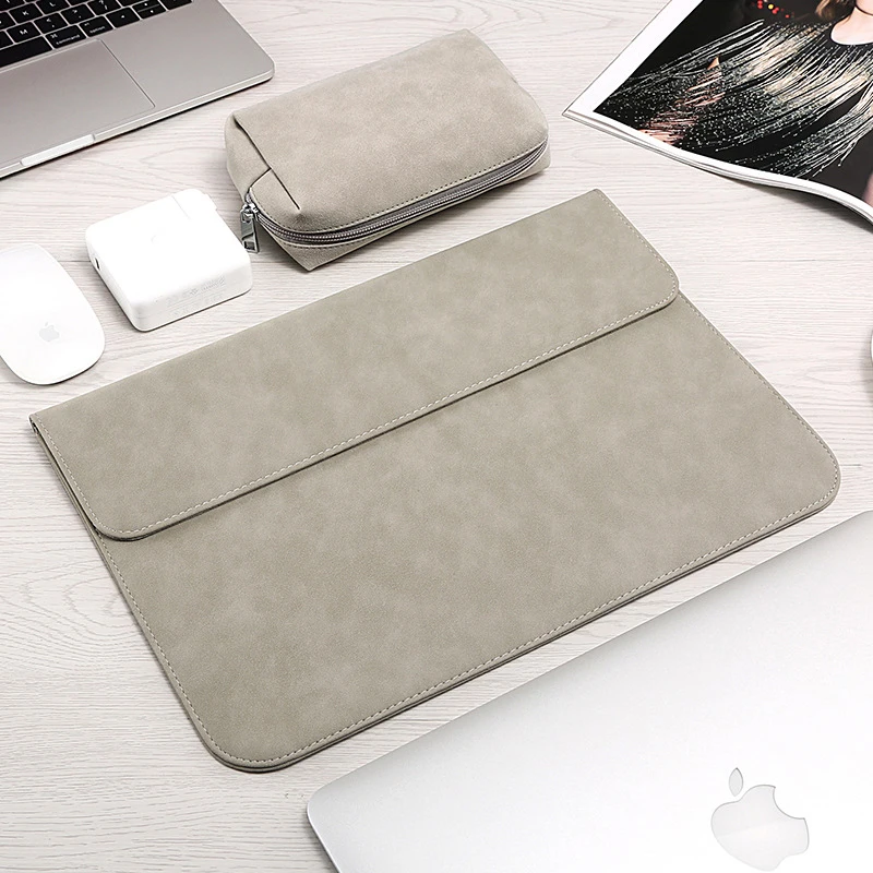 Сумка для ноутбука 14 15,6 для MacBook Xiaomi Air 13 Чехол 11 12 матовый PU кожаный чехол водонепроницаемый pro 15 чехол для huawei