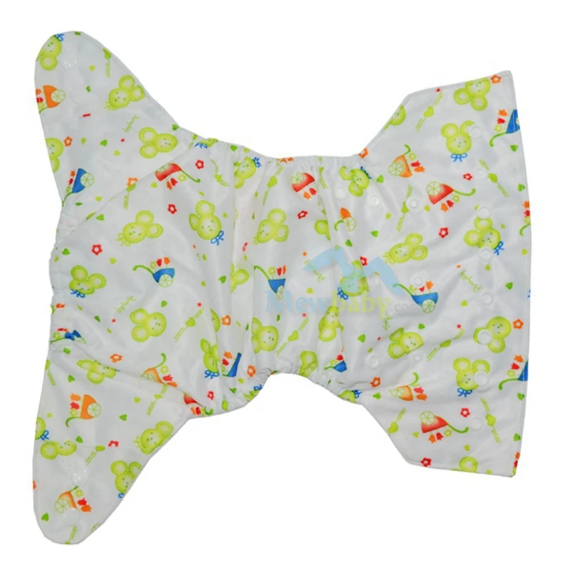 One Size Fits All Baby Reusable Pocket Diaper Washable Diaper Cover with 1pc Microfiber Insert Suits Birth to Potty