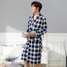 Хлопковый материал кимоно мужские s халат мужские s Pijama Gawn 1299